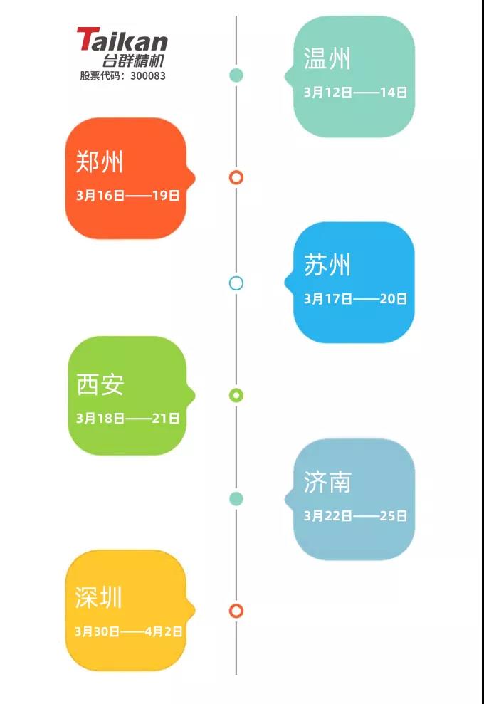 陽春三月，臺群精機一大波展會即將來襲，您準備好了嗎？